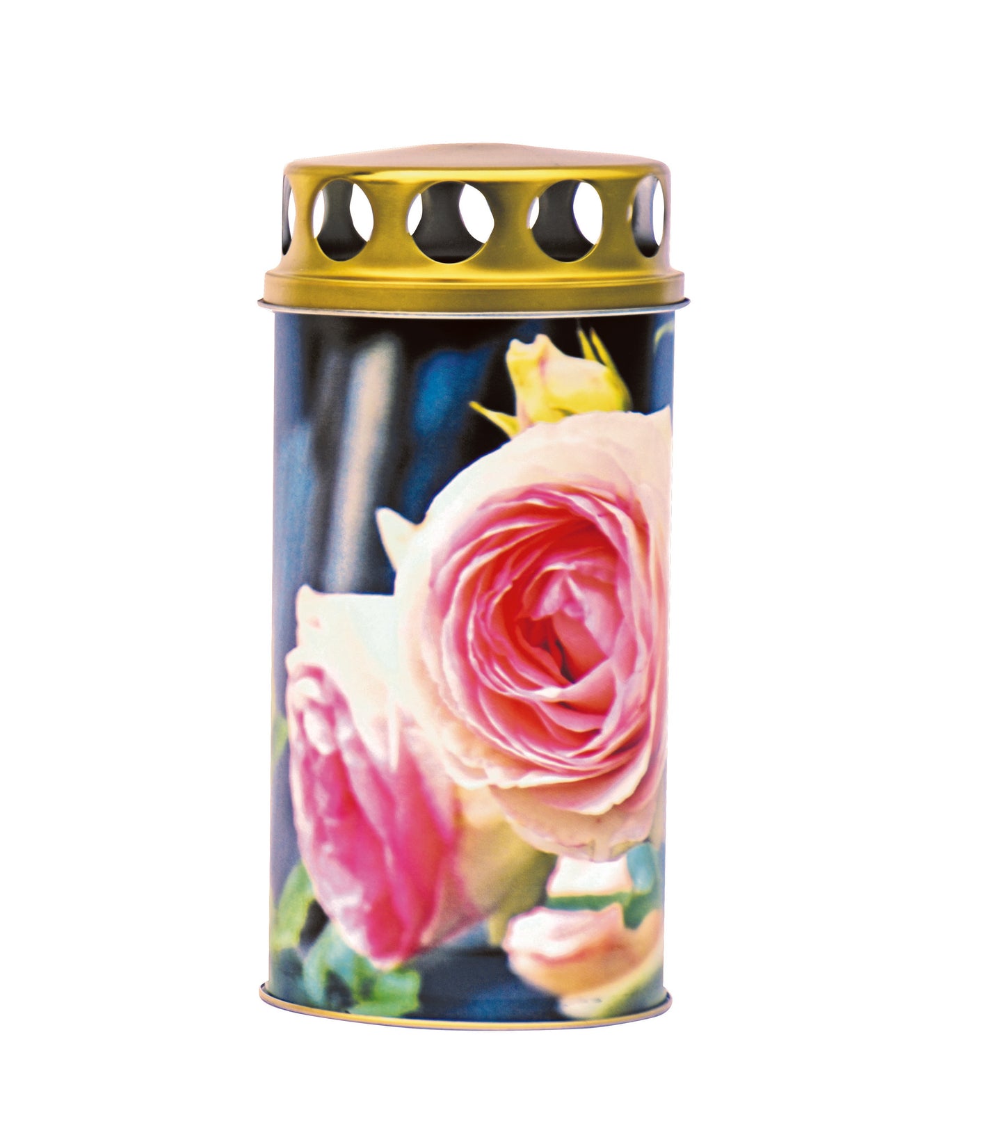 MOTIVKERZE MIT PAPIERHÜLLE ROSE
