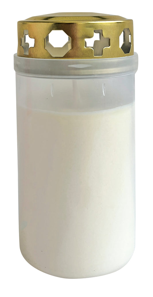 TAGEBRENNER MIT DECKEL WEISS